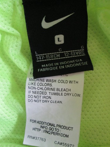 Nike Shorts Boys Large 12-13 YRS Athletic Mesh Lining Neon Green Elastic Stretch - Picture 5 of 8