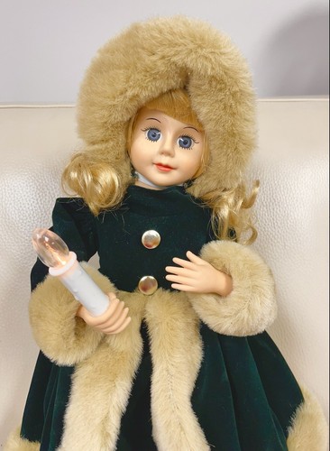 Vintage Telco Motion-ettes Caroler Girl 1996 Animated Illuminated 18"Rare - Picture 14 of 24