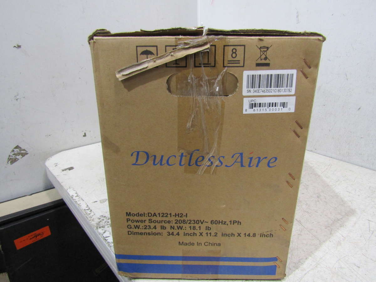 Ductless Aire Mini Split Heat Pump Indoor Unit DA1221H2I 861315000310