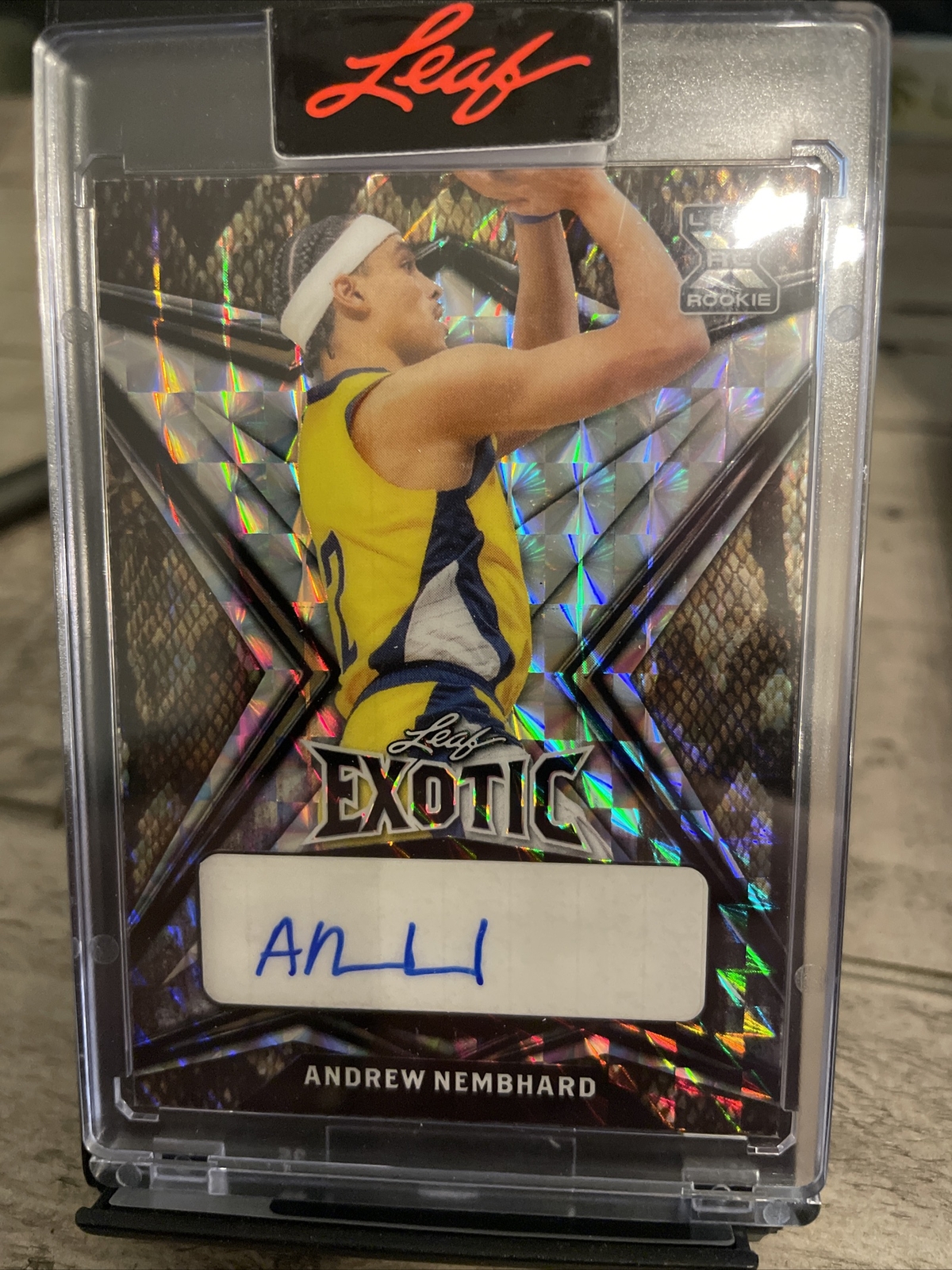2022 Leaf Exotic Andrew Nembhard autographed snake 3/7 only 7 made