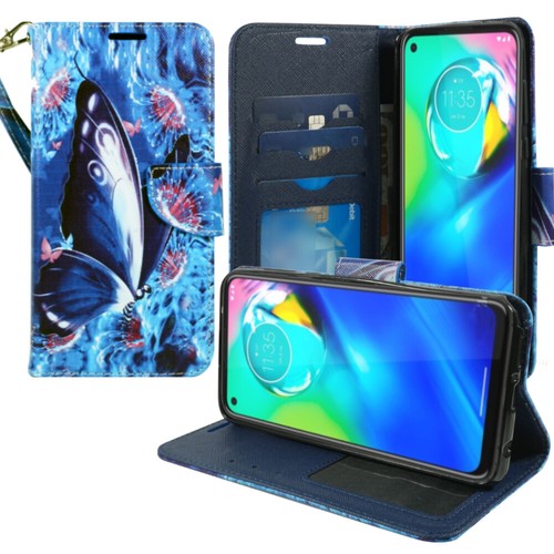 For Motorola Moto G Stylus 2020, PU Leather Wallet Phone Cover Flip Stand Strap - Picture 22 of 32