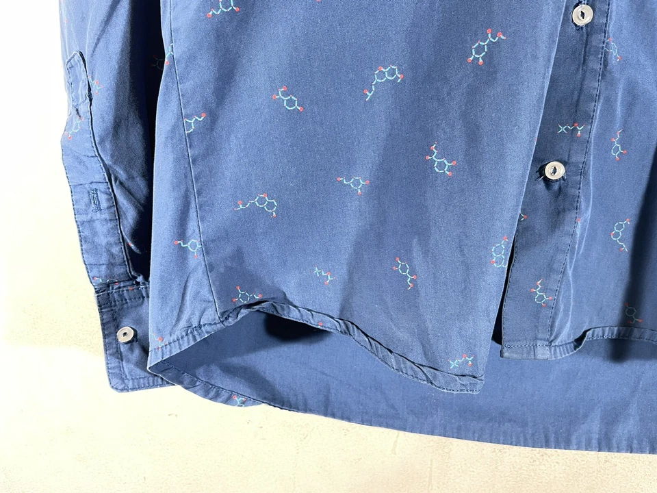 Camisa con botones Select by Threadless azul para hombre L grande USAFLAWS MARKS Foto 3 de 4