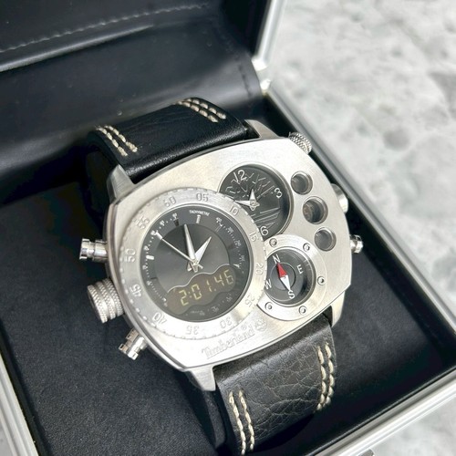 timberland 00s HT2 Watch Dual Time Compass Watch y2k analog digital dead stock - Picture 4 of 12