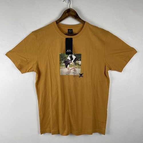 Oakley Snow Gear Shirt Herren XL Gelb Punk Skate Kinder Retro Dreirad Grunge Ski