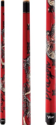 Billiard Pool Cue 58'' 2-Piece Canadian Maple 18-21 oz - Tattoo Style Graphics