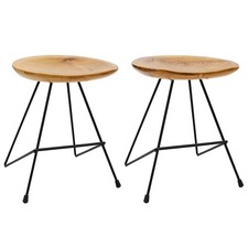 2x Bois de Teck Massif Tabourets Fauteuil Siège Chaise Bistrot Bar vidaXL