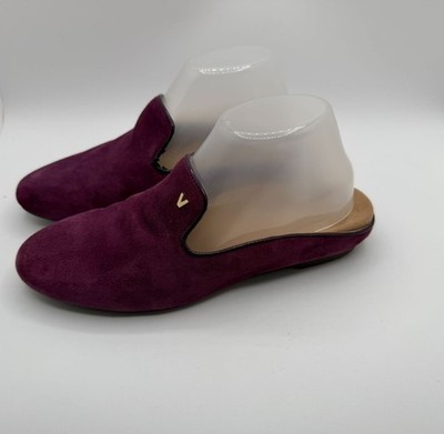 Vionic Carneige Mules Women Size 8 Purple Suede Comfort Arch Support Shoes