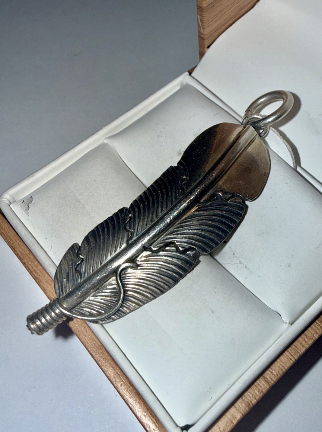 Native American Solid Sterling Silver Large Engra… - image 3