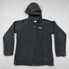 Columbia Girls XL 18 Benton Springs II Black Hooded Fleece Full Zip Jacket