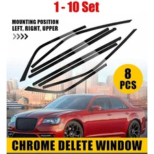 8-80X Wrap Black Exterior Pre-Cut Side Window Sticker for Chrysler 300 2011-2023