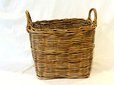VTG Wicker Basket W Handles Sturdy Multi-Purpose Wood Rustic Farmhouse Hm Decor