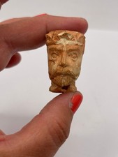 Old figural clay pipe head, pipe bowl