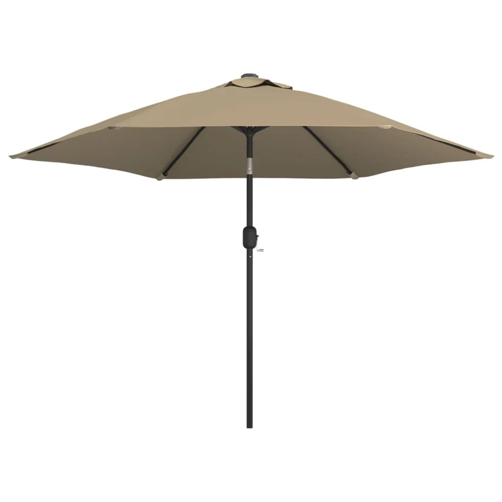 Parasol d'extérieur 300 cm taupe pour déjeuners sur la terrasse