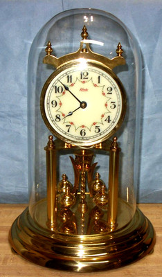 VINTAGE KUNDO 400 DAY MANUAL WIND ANNIVERSARY CLOCK, RUNNING WELL
