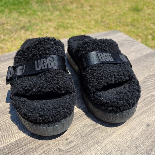 UGG Women's Fluffita Platform Sheepskin Slipper Slides Single Strap 1113475 - Picture 2 of 12