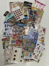 Lot of 55 Misc Scrapbook Stickers NEW 3D Puffy  Foil Mixed Theme Crafts