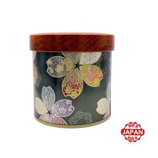 Japanese Steel Tea Canister Airtight Storage Tin Floral Fresh Seal Coffee Green