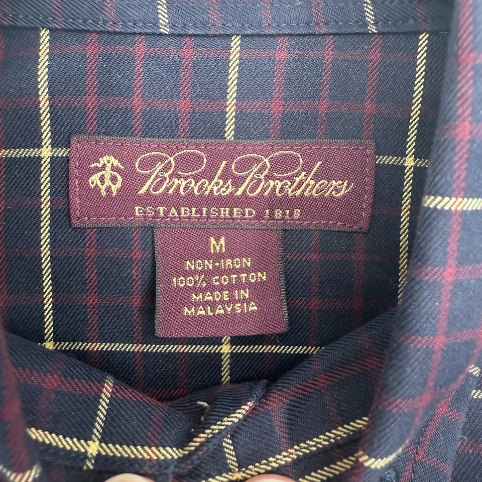 Camisa Brooks Brothers Niños Reloj Negro A Cuadros Abotonada Talla Mediana Navidad Foto 4 de 4