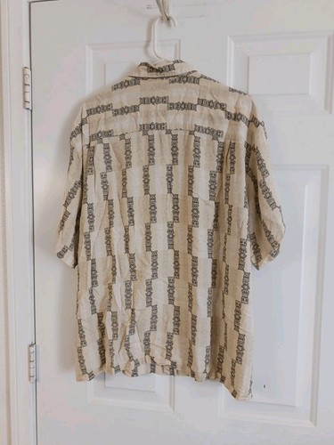 Vintage Puritan Hawaiian Style Shirt Men's XL Beige Tiki Totem Aloha Rayon - Picture 6 of 6