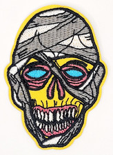 MUMMY ZOMBIE MONSTER SKULL Embroidered Iron On Patch Horror Movie 2."X2.75"