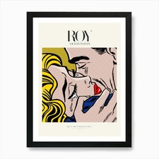 Kiss V Poster |Roy Lichtenstein 196 Framed Wall Art Poster Canvas Print Picture