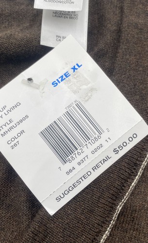 Concepts by Claiborne Mens Brown Long Sleeve 5 Button Cardigan Sweater Size XL - Picture 6 of 7