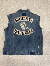 Harley Davidson Rare Recalled Denim Vest Controversial Patches Vtg