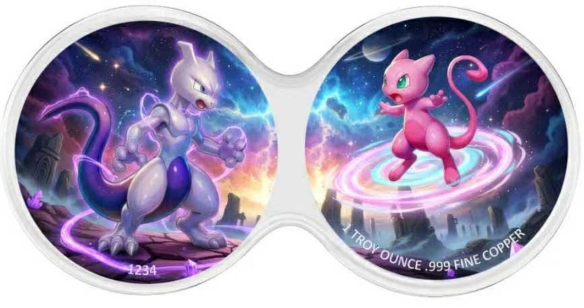 Pokemon Dual Battle Sets Series 2 x 1 oz Mew vs MewTwo Copper