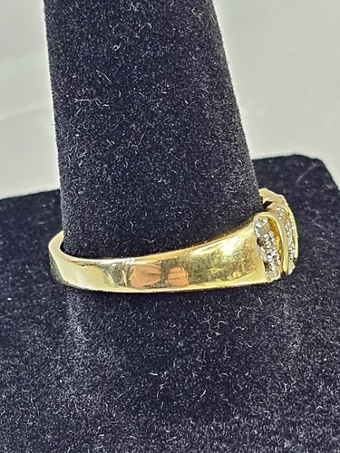 DBJ DEE BERKLEY 925 Sterling Silver Gold Plate Real Round-Cut Diamond Ring 8.75 - Picture 8 of 18