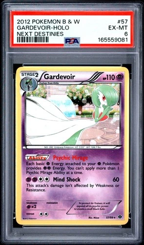 2012 POKEMON BLACK & WHITE NEXT DESTINIES #57 GARDEVOIR-HOLO PSA 6