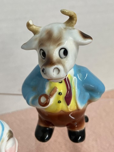 Vintage 1950’s Papa Bull and Boy & Girl Calf Made in Japan Porcelain Figurines-3 - Picture 6 of 24