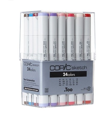 Copic Markers 24-Piece Sketch Basic Set Free Expedited Shipping