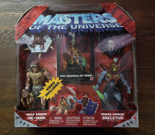 MASTERS OF THE UNIVERSE 200X MOTU WOLF ARMOR HE-MAN SNAKE ARMOR SKELETOR NEW