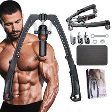 Twister Arm Trainer Hydraulic Power Chest Strength Workout with Ab Roller Wheels