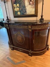 Antique French Napoleon III  bronze mahogany cabinet - great condition