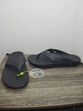 Oofos Ooriginal Flip Flop Classic Rubber Sandals Men's Black Thong Size 16