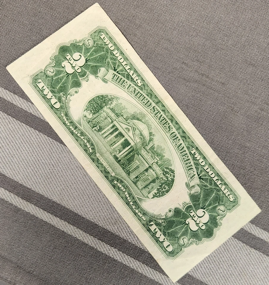 1928-G $2 Legal Tender Note – Red Seal – Clarke/Snyder – Lightly Circulated - Image 2 of 4