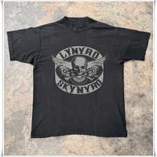Lynyrd Skynyrd Skull Logo T-shirt, Unisex Black T-shirt, Size S-5XL
