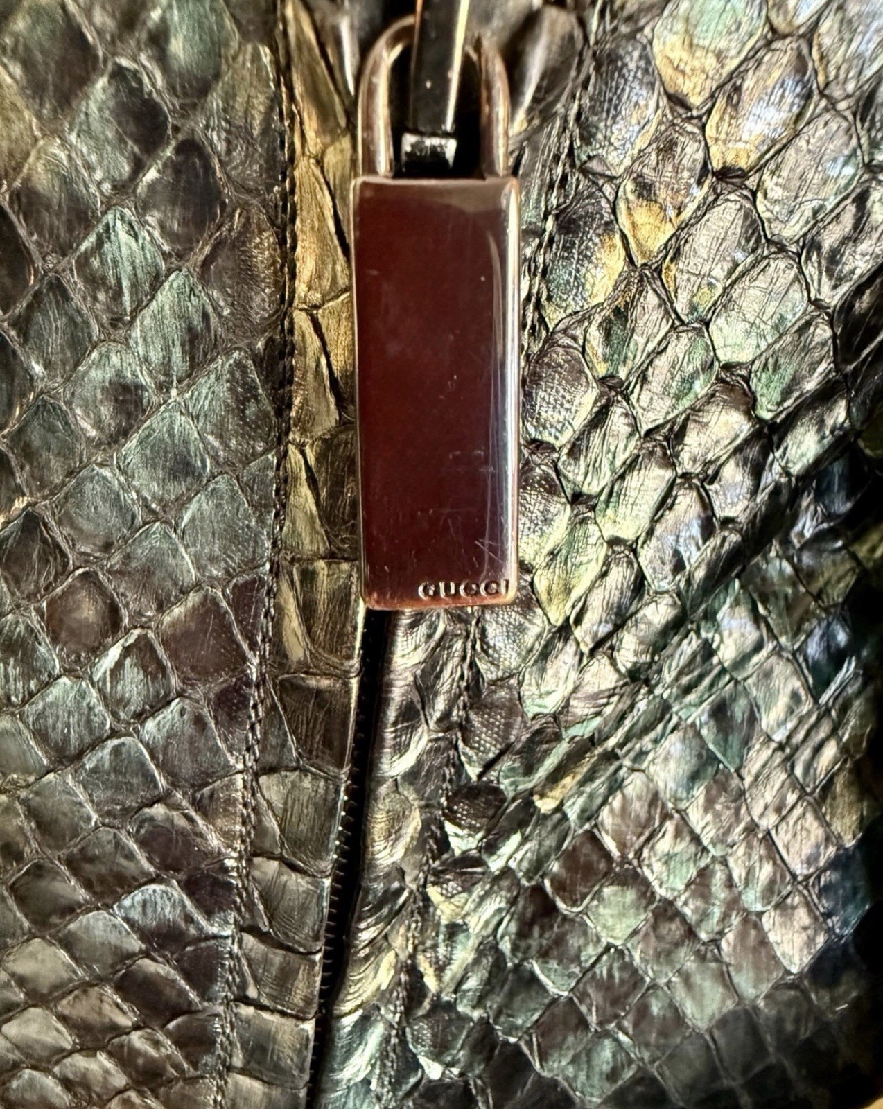 AUTHENTIC Gucci Exotic python leather Women’s ank… - image 3