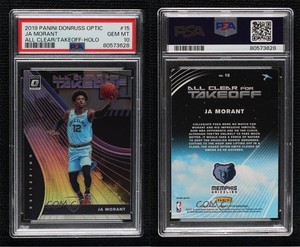 2019 Donruss Optic All Clear for Takeoff Holo Prizm Ja Morant PSA 10 Rookie RC