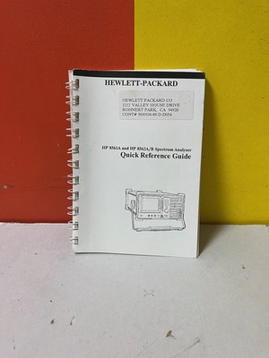 HP 8561A and 8562A/B Spectrum Analyzer Quick Reference Guide