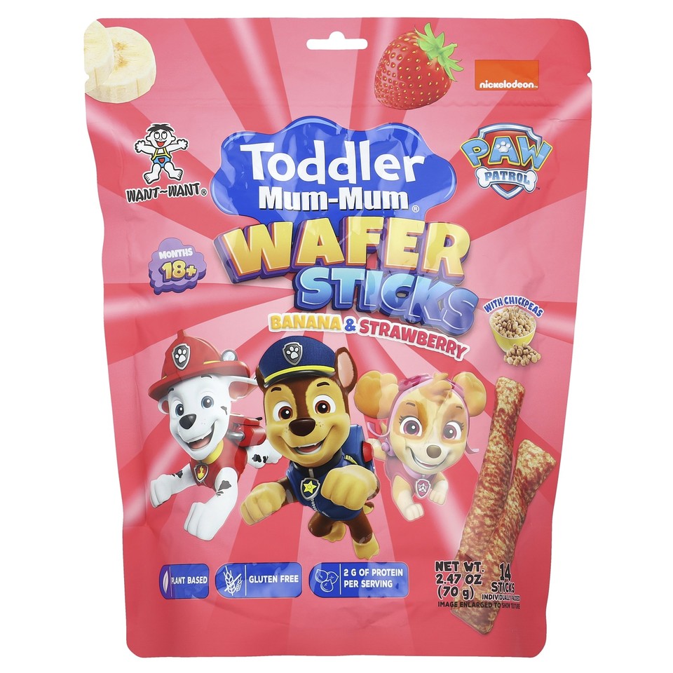 Toddler Mum-Mum®, Wafer Sticks, Paw Patrol™, 18+ Months, Banana & Strawberry, 14