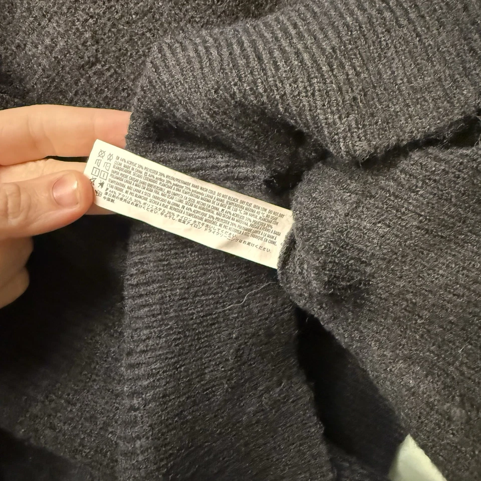 Top tejido Forever 21 Ambiance elástico manga larga negro liso cuello alto talla M Foto 4 de 4