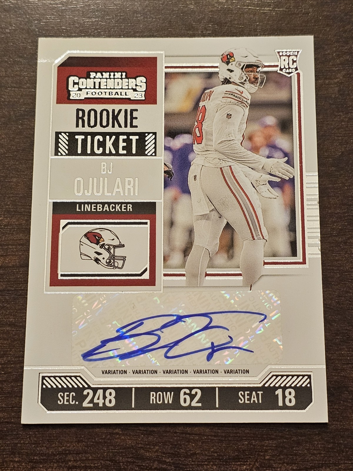 2023 Panini Contenders - Rookie Ticket BJ Ojulari #145 Autograph Cardinals RC