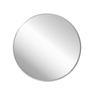Frameworks 24 Deluxe Contemporary Silver Circular Aluminum Mirror