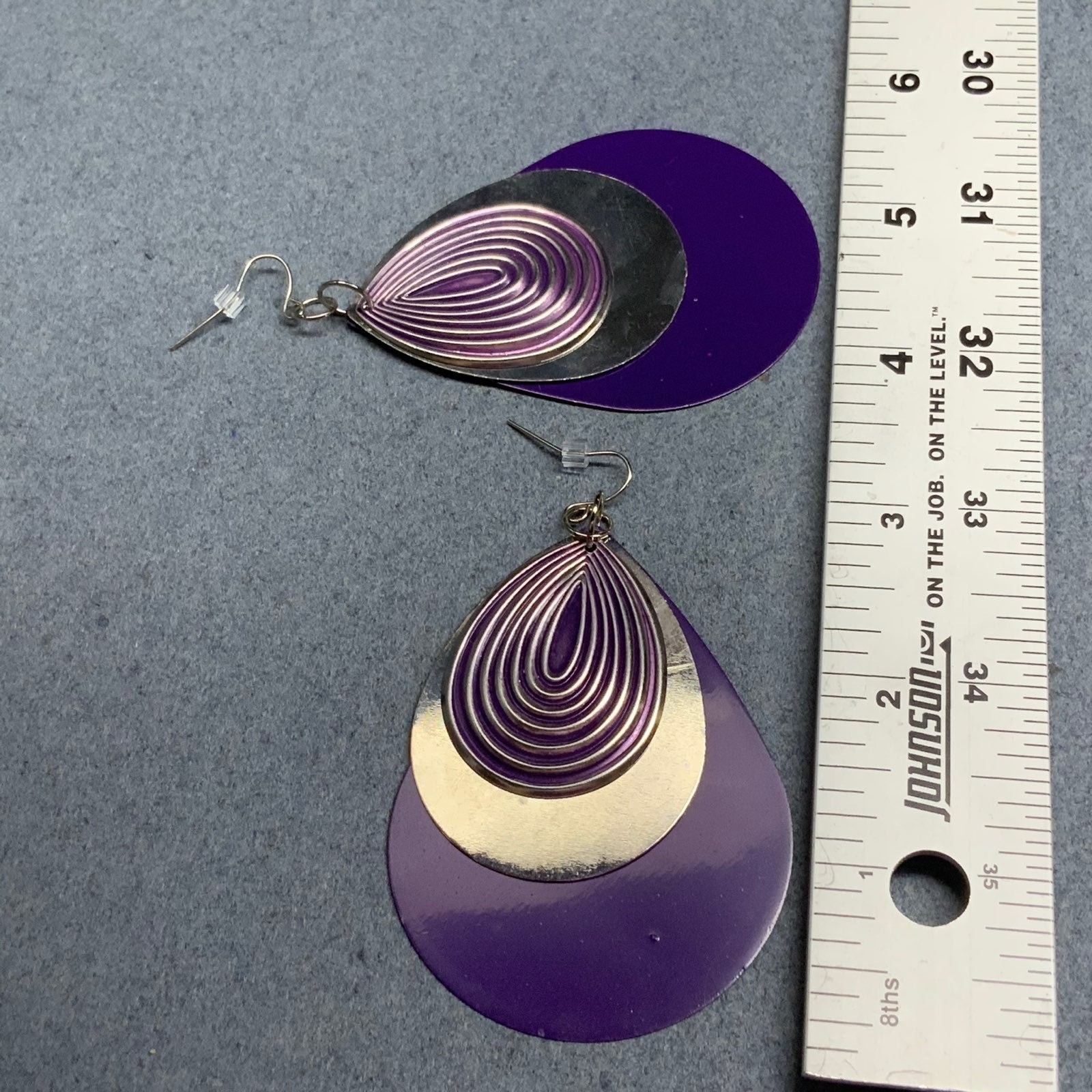 Statement Layered Teardrop Dangle Earrings 3.5 In… - image 3