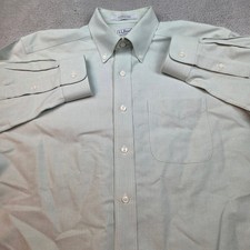 LL Bean Oxford Shirt Men 15.5-35 Light Green Wrinkle Free Traditional Fit 209410