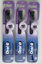 (3 LOT) Oral-B Charcoal Whitening Manual Toothbrushes SOFT BRISTLES Black NEW