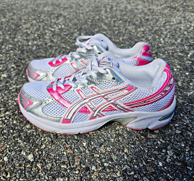 ASICS Women s Colorblock Mesh Lace-Up Low Top Athletic Sneakers White Pink