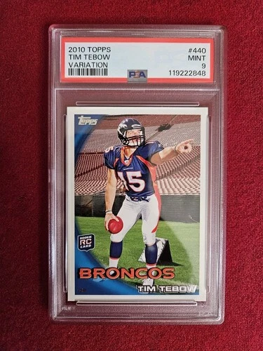2010 Topps Football - Tim Tebow SP Pointing - #440 - PSA 9  BRONCOS!